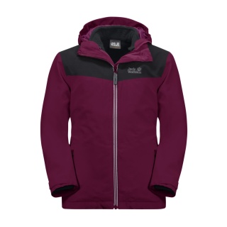 Jack Wolfskin Winterjacke Snowfrost 3in1 (wasser- und winddicht, warme Fleece-Innenjacke) rubinrot Kinder (164-176)